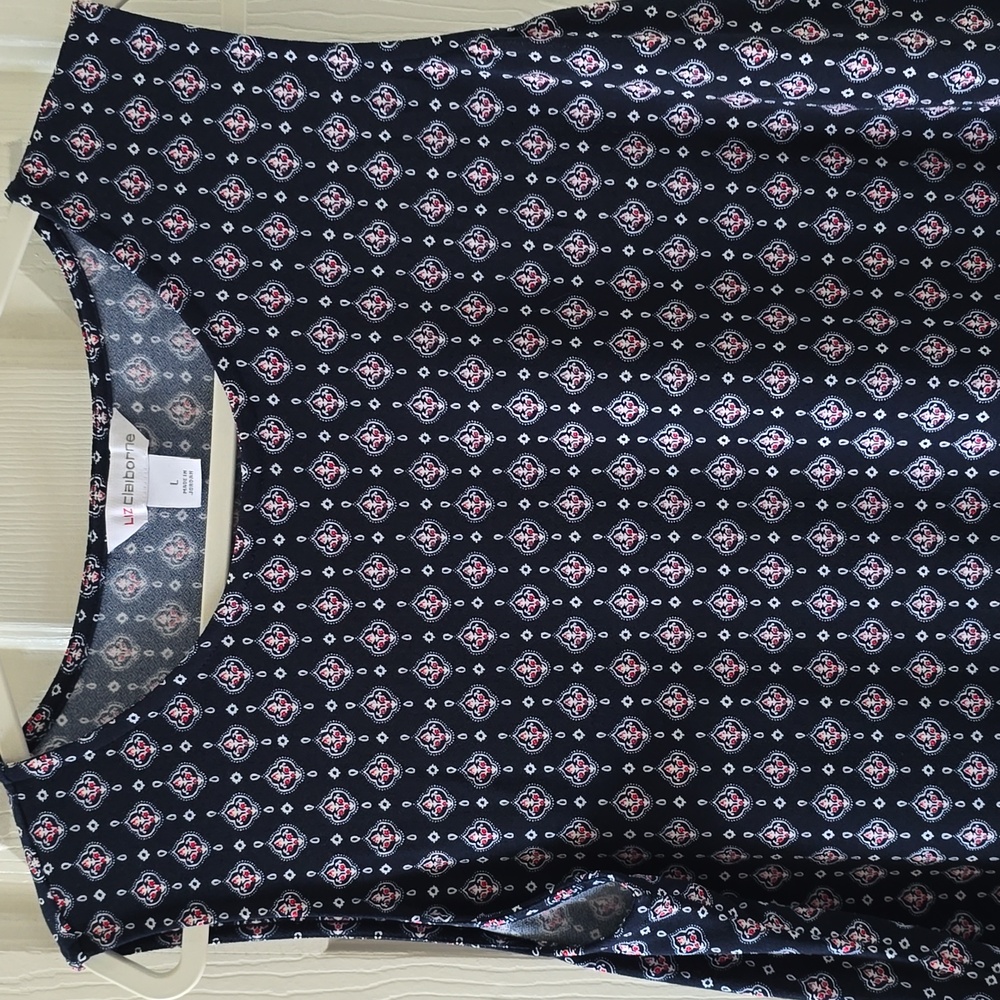 LIZ CLAIBORNE BRAND WOMEN'S SLEEVELESS NAVY SUMMER TOP SIZE LARGE